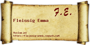 Fleissig Emma névjegykártya